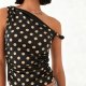Polka dot one-shoulder camisole