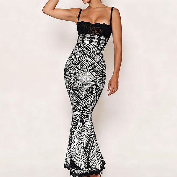 Women's Letter Lace Bodycon Dress